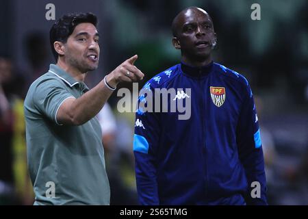 Sao Paulo, Brasilien. Januar 2025. SP - SAO PAULO - 01/15/2025 - PAULISTA 2025, PALMEIRAS x PORTUGUESA - PALMEIRAS Trainer Abel Ferreira während des Spiels gegen Portuguesa im Stadion Arena Allianz Parque für die Paulista 2025 Meisterschaft. Foto: Ettore Chiereguini/AGIF Credit: AGIF/Alamy Live News Stockfoto
