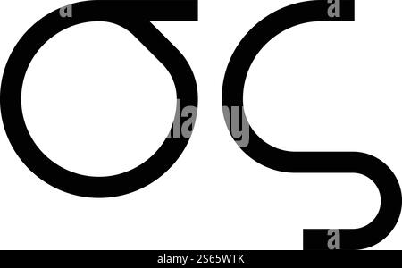 Sigma griechisches Symbol kleiner Buchstabe Kleinbuchstabe Schriftart Symbol schwarzer Farbvektor Illustration flaches einfaches Bild. Sigma griechisches Symbol kleiner Buchstabe Kleinbuchstaben Symbol schwarzer Farbvektor Illustration flaches Bild Stock Vektor