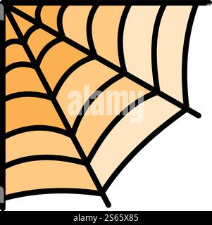 Spider Web-Symbol für die Ecke. Konturenecke Spinnennetzvektor-Symbol für Webdesign isoliert auf weißem Hintergrund. Spinnennetz-Symbol in der Ecke, Umrissstil Stock Vektor