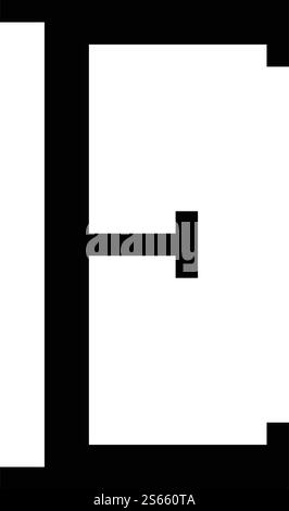 Epsilon griechisches Symbol Großbuchstabe Großbuchstabe Schriftart Symbol Schwarze Farbe Vektor Illustration flache Stil einfaches Bild. Epsilon griechisches Symbol Großbuchstabe Großbuchstabe Schriftart Symbol Schwarzer Farbvektor Illustration flaches Bild Stock Vektor
