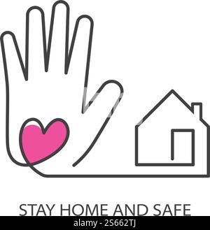 Vektor-Logo-Design der Kampagne „Verbleib zu Hause“ Stock Vektor