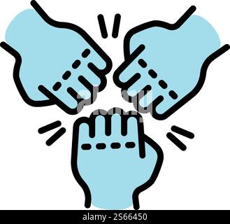 Symbol für die erste Teamarbeit. Umreißen Sie das erste Teamwork-Vektor-Symbol für Webdesign isoliert auf weißem Hintergrund. Erste Teamwork-Symbol, Outline-Stil Stock Vektor