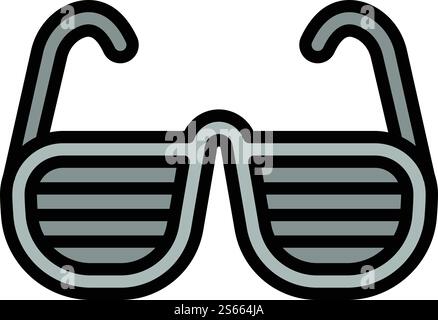 HipHop-Brillensymbol. Outline Hiphop Brille Vektor Symbol für Web Design isoliert auf weißem Hintergrund. HipHop-Brillensymbol, Outline-Stil Stock Vektor