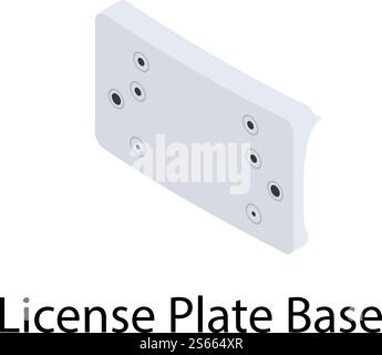 Symbol für Kennzeichenbasis. Isometrisch des Kennzeichengrundvektorsymbols für Webdesign isoliert auf weißem Hintergrund. Symbol für Kennzeichenbasis, isometrischer Stil Stock Vektor