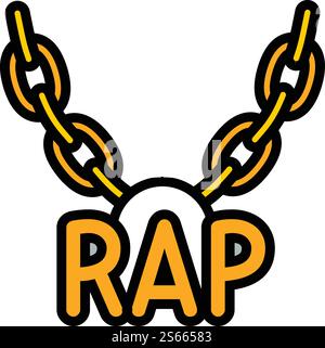 Rap-Halskette. Outline Rap Halskette Vektor-Symbol für Web-Design isoliert auf weißem Hintergrund. Das Symbol der Rap-Halskette, umrissener Stil Stock Vektor