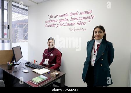 Mexiko-Stadt, Mexiko. Januar 2025. Ein Arbeitnehmer wird während der Einweihung der Arbeitsagentur Tecpantli Icpac gesehen. Am 15. Januar 2025 in Mexiko-Stadt. (Foto: Luis Barron/Eyepix Group/SIPA USA) Credit: SIPA USA/Alamy Live News Stockfoto