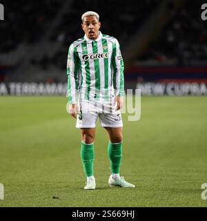 Sabadell, Barcelona, Spanien. Januar 2025. Barcelona Spanien 15.01.2025 Vitor Roque ( Real Betis) Gesten während der Copa del Rey zwischen FC Barcelona und Real Betis bei Estadi Olimpic Lluis Companys am 15. Januar 2025 in Barcelona. (Kreditbild: © Xavi Urgeles/ZUMA Press Wire) NUR REDAKTIONELLE VERWENDUNG! Nicht für kommerzielle ZWECKE! Stockfoto