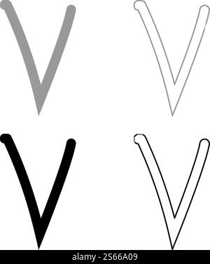 Nu griechisches Symbol kleiner Buchstabe Kleinbuchstabe Schriftart Icon Kontur Set schwarz grau Farbe Vektor Illustration flach Stil einfaches Bild. Nu griechisches Symbol kleiner Buchstabe Kleinbuchstabe Schriftart Icon Kontur Set schwarz grau Farbe Vektor Illustration flache Stil Bild Stock Vektor