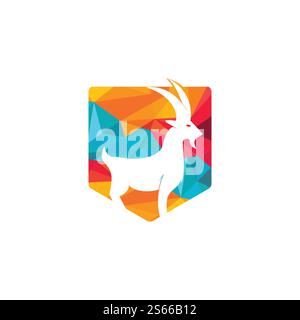 Goat Simple Logo-Vorlagendesign. „Mountain Goat“-Vektor-Logo. Stock Vektor