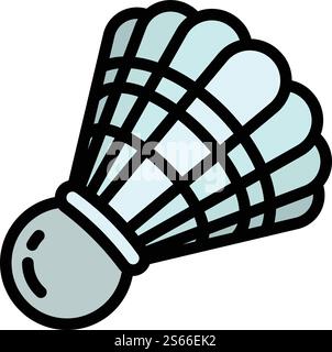Badminton Shuttlecock-Symbol. Umreißen Badminton Shuttlecock Vektor-Symbol für Webdesign isoliert auf weißem Hintergrund. Badminton Shuttlecock-Symbol, Outline-Style Stock Vektor