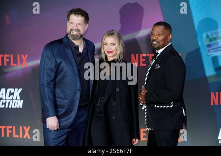 Seth Gordon, Cameron Diaz und Jamie Foxx beim Screening des Netflix Films Back in Action im Zoo Palast. Berlin, 15.01.2025 *** Seth Gordon, Cameron Diaz und Jamie Foxx bei der Vorstellung des Netflix-Films Back in Action im Zoo Palast Berlin, 15 01 2025 Foto:XT.xBartillax/xFuturexImagex action 5002 Stockfoto
