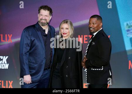 Seth Gordon, Cameron Diaz und Jamie Foxx beim Screening des Netflix Films Back in Action im Zoo Palast. Berlin, 15.01.2025 *** Seth Gordon, Cameron Diaz und Jamie Foxx bei der Vorstellung des Netflix-Films Back in Action im Zoo Palast Berlin, 15 01 2025 Foto:XT.xBartillax/xFuturexImagex action 5003 Stockfoto
