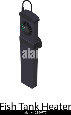 Symbol für Fischtank-Heizung. Isometrisch des Fischtank-Heizungsvektorsymbols für Webdesign isoliert auf weißem Hintergrund. Symbol für Fischtank-Heizung, isometrischer Stil Stock Vektor