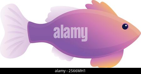 Rosafarbenes Fischsymbol. Cartoon des rosa Fisch Vektor-Icons für Web-Design isoliert auf weißem Hintergrund. Rosafarbene Fischfigur im Cartoon-Stil Stock Vektor