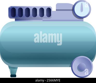 Symbol Luftkompressoreinheit. Cartoon des Vektorsymbols der Luftkompressoreinheit für Webdesign isoliert auf weißem Hintergrund. Symbol der Druckluftkompressoreinheit, Cartoon-Stil Stock Vektor