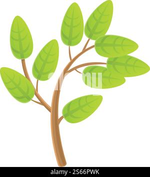Symbol für ECO-Baumstruktur. Cartoon des Öko-Baum-Verzweigungsvektorsymbols für Webdesign isoliert auf weißem Hintergrund. Öko-Baumzweig-Symbol, Cartoon-Stil Stock Vektor