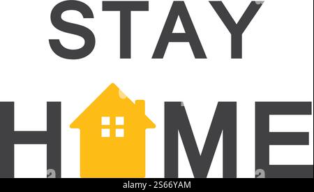 Vektor-Logo-Design der Kampagne „Verbleib zu Hause“ Stock Vektor