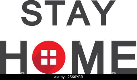 Vektor-Logo-Design der Kampagne „Verbleib zu Hause“ Stock Vektor