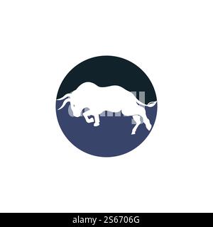 Bull-Vektor-Logo. Vorlage für Logodesign mit einfachem Tiervektor. Stock Vektor