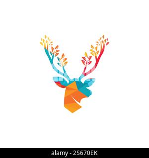 Logodesign mit Hirschblattgeweih. Stock Vektor