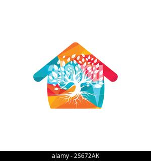 Home Baumwurzeln Vektor-Logo-Design. Stock Vektor