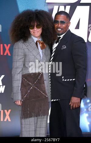 Jamie Foxx mit Tochter Annalise Bishop beim Screening des Netflix Films Back in Action im Zoo Palast. Berlin, 15.01.2025 *** Jamie Foxx mit Tochter Annalise Bishop bei der Vorführung des Netflix-Films Back in Action im Zoo Palast Berlin, 15 01 2025 Foto:Xn.xKubelkax/xFuturexImagex Back 5210 Stockfoto