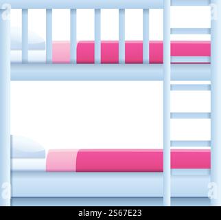 Symbol für Kinder-Etagenbett. Cartoon von Kinder Etagenbett Vektor-Symbol für Web-Design isoliert auf weißem Hintergrund. Kinder-Etagenbett-Symbol, Cartoon-Stil Stock Vektor