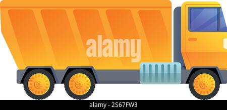 Symbol für schweren Kipper. Cartoon des schweren Kippervektorsymbols für Webdesign isoliert auf weißem Hintergrund. Symbol für schwere Kipper, Cartoon-Stil Stock Vektor