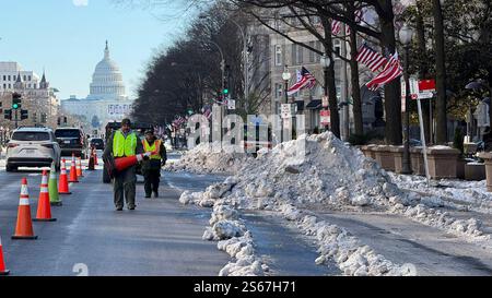 Washington, DC, 15. Januar 2025. Sicherheitsvorbereitung für die Amtseinführung von Donald Trump in Washington, DC, USA, 15. Januar 2025. Quelle: Naegele Eliska/CTK Photo/Alamy Live News Stockfoto