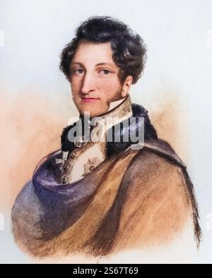 Ernst I., Herzog von Sachsen-Coburg-Saalfeld, später Herzog von Sachsen-Coburg-Gotha, 1784–1844. Vater von Prinz Albert, Historisch, digital restaurierte Reproduktion von einer Vorlage aus dem 19. Jahrhundert, Datum nicht angegeben Stockfoto