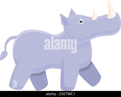 Nashorn-Baby-Symbol. Cartoon des Nashorn Baby Vektor-Icons für Web-Design isoliert auf weißem Hintergrund. Nashorn-Baby-Ikone, Cartoon-Stil Stock Vektor