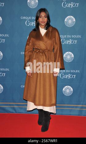 London, Großbritannien. Januar 2025. Charithra Chandran beim Cirque du Soleil: Corteo London Premiere & Press Night, Royal Albert Hall, Kensington Gore, am Mittwoch, den 15. Januar 2025 in London, England, Großbritannien. CAP/CAN © CAN/Capital Pictures Credit: Capital Pictures/Alamy Live News Stockfoto
