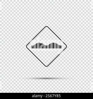 Unebene Straßenoberfläche Zeichen auf transparentem Hintergrund, Vektor-Illustration Stock Vektor