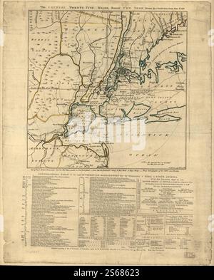 The Country 28 Meilen um New York, 1776 von Barber J., Hawkes W. Stockfoto