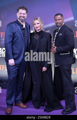 Seth Gordon, Cameron Diaz und Jamie Foxx bei der Premiere BACK IN ACTION Special Screening in Berlin am 15.01.2025 *** Seth Gordon, Cameron Diaz und Jamie Foxx bei der Premiere BACK IN ACTION Special Screening in Berlin am 15 01 2025 Stockfoto