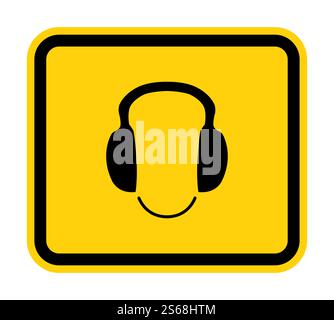 Symbol tragen Gehörschutz Schild Isolate auf weißem Hintergrund, Vektor-Illustration EPS.10 Stock Vektor