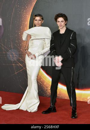 Zendaya und Timothee Chalamet nehmen an „Dune“ - UK Special Screening am Odeon Luxe Leicester Square in London, England, Teil. Montag, 18. Oktober 2021 Stockfoto