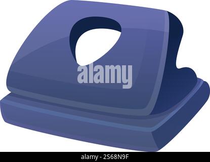 Symbol für Lochbohrer. Cartoon des Maschinenlochlochlochvektorsymbols für Webdesign isoliert auf weißem Hintergrund. Lochlochmaschine, Symbol im Cartoon-Stil Stock Vektor