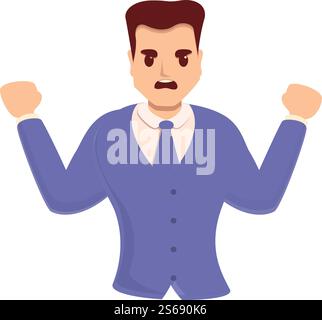 Rage-Geschäftsmann-Symbol. Cartoon der Wut Geschäftsmann Vektor-Symbol für Web-Design isoliert auf weißem Hintergrund. Rage Geschäftsmann-Ikone, Cartoon-Stil Stock Vektor