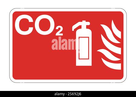 CO2 Symbol für Brandschutz auf weißem Hintergrund, Vektorgrafik Stock Vektor