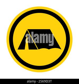 Kein Camping Sing Isolate Auf Weißem Hintergrund, Vektorgrafik Stock Vektor