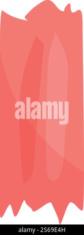 Rotes Klebeband Scotch-Symbol. Zeichentrick des roten Sellotape Scotch Vektor-Symbols für Webdesign isoliert auf weißem Hintergrund. Rote Selbstklebeklebefigur im Cartoon-Stil Stock Vektor