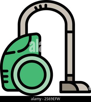 Symbol für Staubsauger. Umreißen des Vektorsymbols des Staubsaugers für Webdesign isoliert auf weißem Hintergrund. Symbol für Staubsauger, Umrissstil Stock Vektor