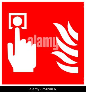 Feueralarm-Rufpunkt-Symbolschild Isolieren auf weißem Hintergrund, Vektorgrafik EPS.10 Stock Vektor