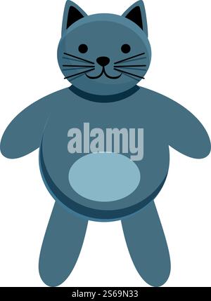 Graue Katzenpuppe. Cartoon des grauen Katzenpuppen-Vektor-Icons für Webdesign isoliert auf weißem Hintergrund. Graue Katzenpuppe im Cartoon-Stil Stock Vektor