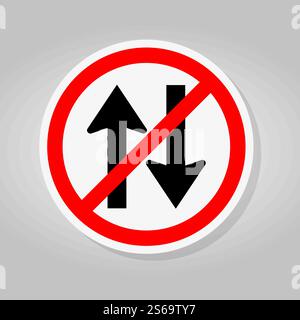 Verbieten Sie Zwei-Wege-Straßenschild Isolieren Auf Weißem Hintergrund, Vektor-Illustration Stock Vektor