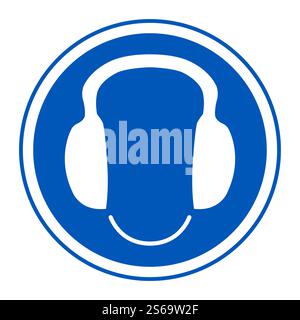 Symbol tragen Gehörschutz Schild Isolate auf weißem Hintergrund, Vektor-Illustration EPS.10 Stock Vektor
