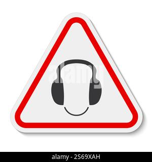 Symbol tragen Gehörschutz Schild Isolate auf weißem Hintergrund, Vektor-Illustration EPS.10 Stock Vektor