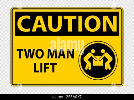 Zwei-Mann-Lift-Symbol-Zeichen isolieren auf transparentem Hintergrund, Vektor-Illustration Stock Vektor
