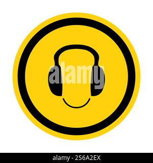 Symbol tragen Gehörschutz Schild Isolate auf weißem Hintergrund, Vektor-Illustration EPS.10 Stock Vektor